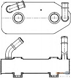 Радиатор АКПП (масляный) AUDI A3 (8L1) SEAT CORDOBA (6K2),CORDOBA Vario (6K5),IBIZA III (6K1),LEON (1M1),TOLEDO II (1M2) SKODA OCTAVIA (1U2/1U5), VW BORA (1J2),BORA универсал (1J6),GOLF IV (1J1),GOLF IV Variant (1J5