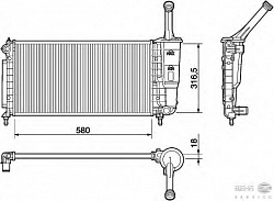 Радиатор охлаждения двигателя FIAT IDEA LANCIA YPSILON (843)