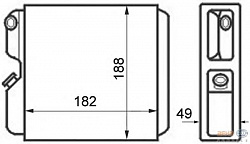 Радиатор печки OPEL ASTRA F (56_, 57_),ASTRA F Van (55_),ASTRA F кабрио (53_B),ASTRA F (51_-59_),CALIBRA A (85_),VECTRA A (86_, 87_),VECTRA A Хэтчбек (88_, 89_)