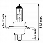 Лампа H4 24V- 75/70W (P43t) (вибростойкая) MasterDuty BlueVision (2шт.)