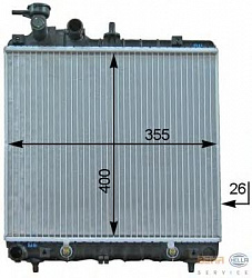 Радиатор охлаждения двигателя HYUNDAI ATOS (MX),ATOS PRIME (MX)