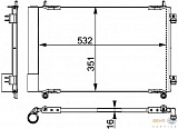 Конденсатор, кондиционер, с осушителем PEUGEOT 206 CC (2D),206 SW (2E/K),206 Хэтчбек (2A/C)