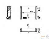 Радиатор печки, снизу MERCEDES-BENZ O 402,O 405,O 407,O 408