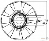 Крыльчатка вентилятора, охлаждение двигателя MAN E 2000,F 2000,TGA,TGS,TGX MAZ-MAN F 2000