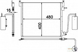 Конденсатор, кондиционер, с осушителем OPEL SIGNUM,VECTRA C,