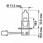 Лампа H3 24V- 70W (PK22s) (вибростойкая) MasterDuty (блистер 1шт.)