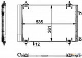 Конденсатор, кондиционер, с осушителем CITROEN BERLINGO,BERLINGO фургон,C4 I (LC_),C4 купе (LA_) PEUGEOT 307 (3A/C),307 Break (3E),307 CC (3B),307 SW (3H),308 (4A_, 4C_),308 SW,PARTNER