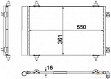 Конденсатор, кондиционер, с осушителем CITROEN C8 (EA_, EB_),JUMPY,JUMPY фургон FIAT SCUDO (270_),SCUDO бортовой (270_),SCUDO фургон (270_),ULYSSE (179AX) LANCIA PHEDRA (179) PEUGEOT 807 (E)