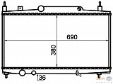 Радиатор охлаждения двигателя CITROEN C5 I (DC_),C5 I Break (DE_),C5 II (RC_),C5 II Break (RE_),C8 (EA_, EB_) FIAT ULYSSE (179AX) LANCIA PHEDRA (179) PEUGEOT 607 (9D, 9U),807 (E)