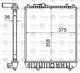 Радиатор охлаждения двигателя OPEL AGILA (A) (H00)