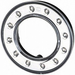 D55мм/98мм Светодиодное хромированное кольцо с 12-ю яркими красными светодиодами (без упаковки) 24V